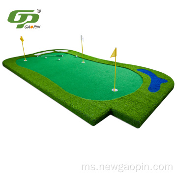 Mini Golf Court Buatan Rumput Meletakkan Mat Hijau